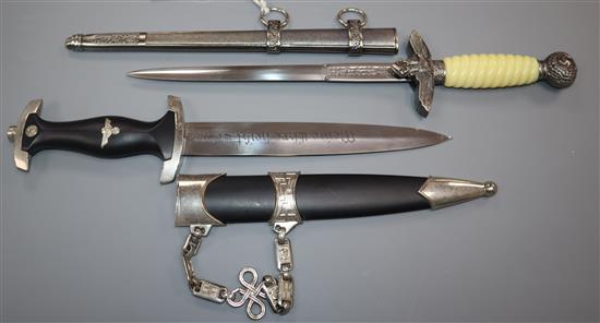 Two replica Third Reich daggers